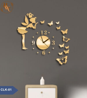 Wooden with Acrylic Butterfly Wall Clock