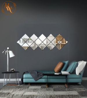 Acrylic Square Wall Décor -Silver