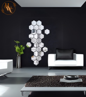 Acrylic Hexagon Wall Décor -Silver
