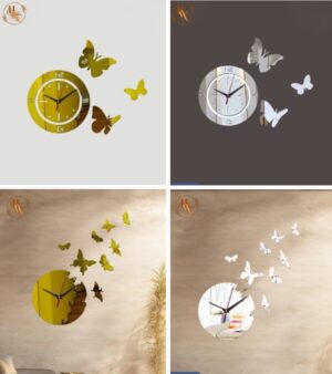 Modern Acrylic Butterfly Wall Clock