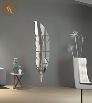 Acrylic Feather Wall Décor-Silver