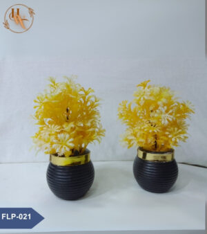 Artificial Flower Small Pot - Round Shape - Set of 2