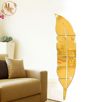 Acrylic Feather Wall Décor-Golden