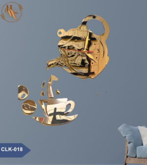 Tea & Cup Mirror Wall Clock