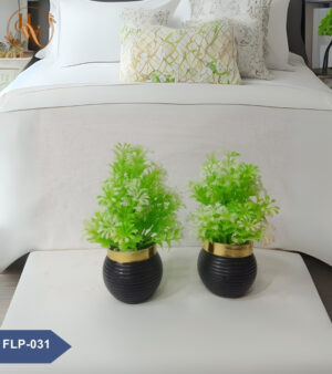 Artificial Flower Small Pot - Round Shape - Set of 2