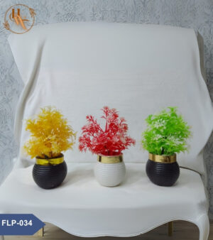 Artificial Flower Small Pot - Round Shape - Set of 3