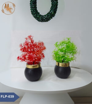 Artificial Flower Small Pot - Round Shape - Set of 2