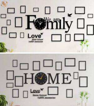 Home & Family Clock With Frame