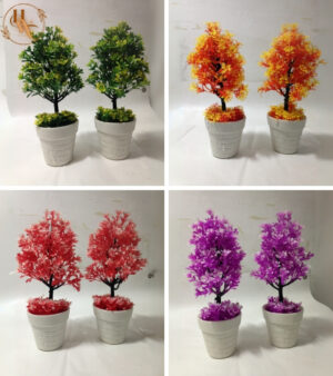 Artificial Flower Pot - Round Shape - Pack of 2