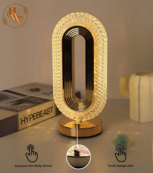Elegant Rechargeable Crystal Lamp – Oval Design That Shines!